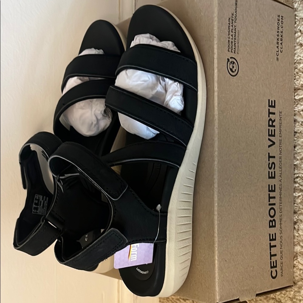 Clarks Black Multi-Strap Women's Sandals - Picture 2 of 3